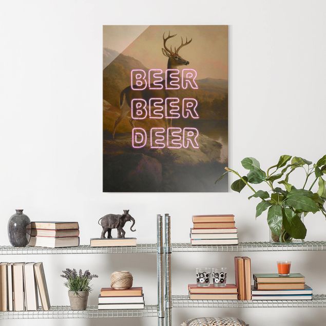 Glass print - Beer Beer Deer - Portrait format 3:4