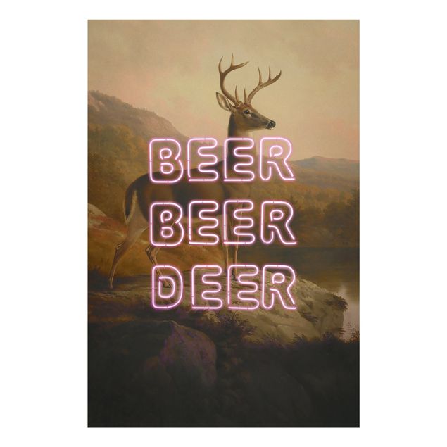 Glass print - Beer Beer Deer - Portrait format 2:3