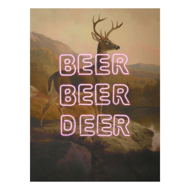 Glass print - Beer Beer Deer - Portrait format 3:4