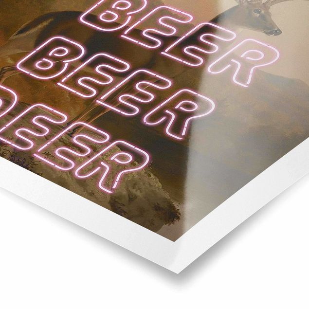 Poster art print - Beer Beer Deer - 1:1