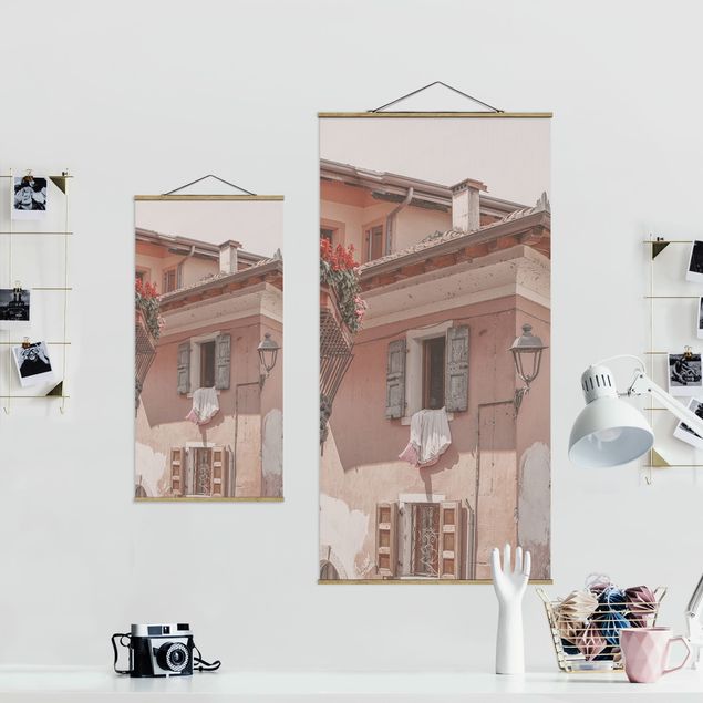 Fabric print with poster hangers - Bella Italia - Portrait format 1:2