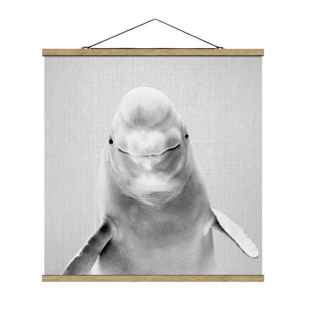 Poster art print - Beluga Whale Bob Black And White