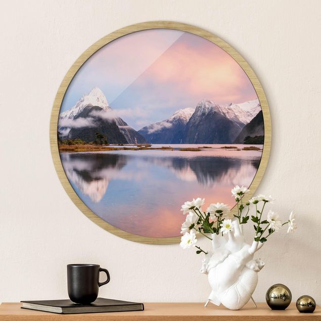 Framed prints round Mountains At A Stretch Of Water