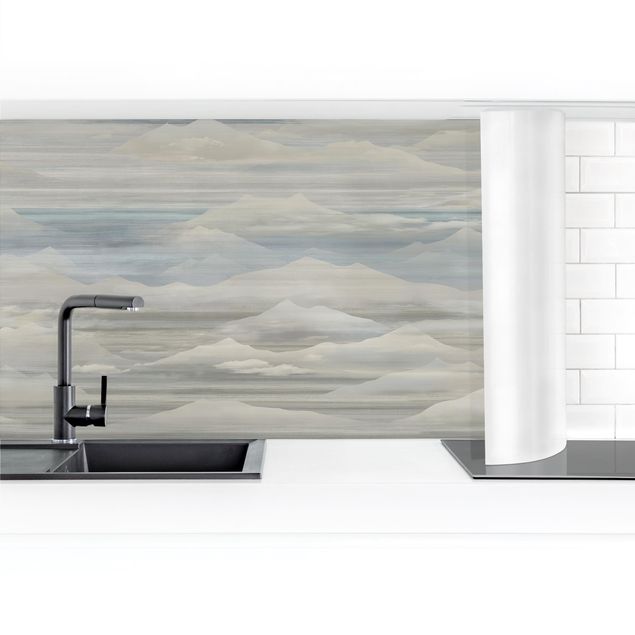 Kitchen wall cladding - Mountains in the Mist Grey