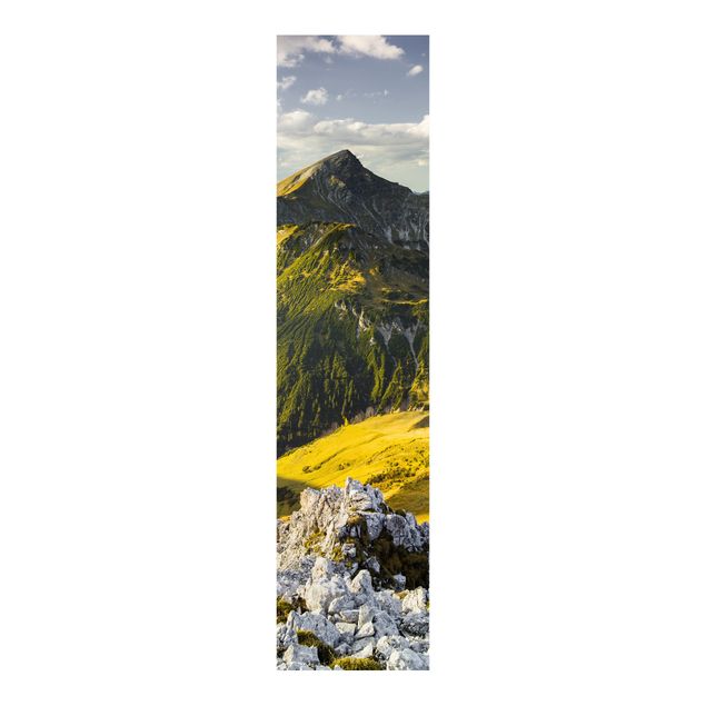 Sliding panel curtains set - Mountains And Valley Of The Lechtal Alps In Tirol