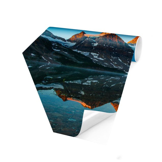 Self-adhesive hexagonal pattern wallpaper - Mountain Landscape At Lake Magog In Canada