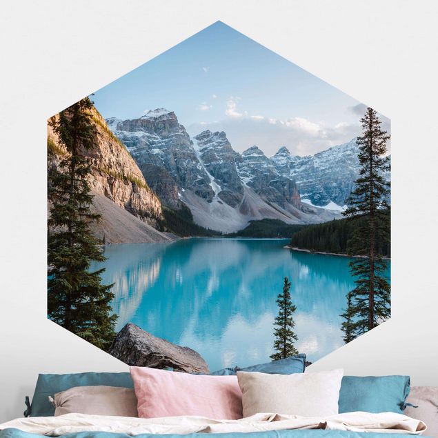 Hexagonal wallpapers Mountain Lake