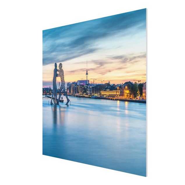 Print on forex - Skyline Of Berlin With Molecule Man - Square 1:1
