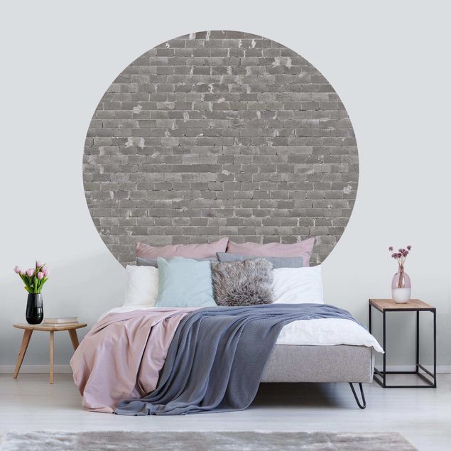 Self-adhesive round wallpaper concrete - Concrete Brick