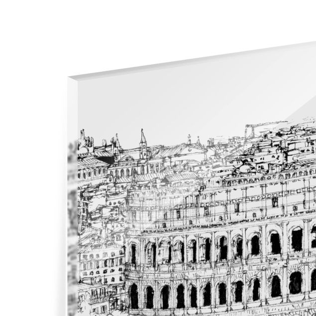 Glass Splashback - City Study - Rome - Square 1:1