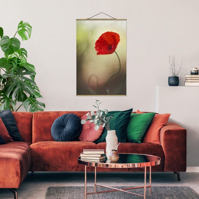 Fabric print with poster hangers - Poppy In The Garden