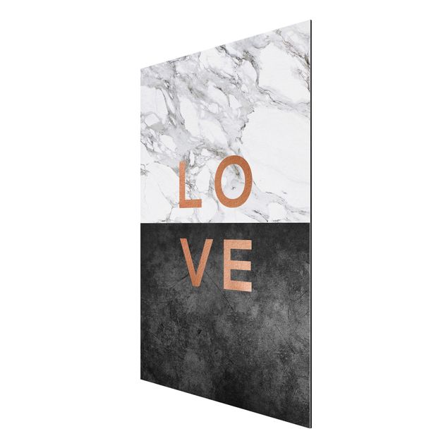 Print on aluminium - Love Copper And Marble