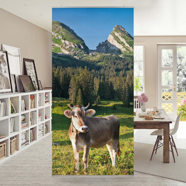 Room divider - Swiss Alpine Meadow With Cow