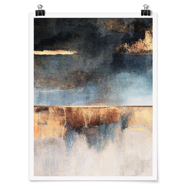 Poster - Abstract Lakeshore In Gold