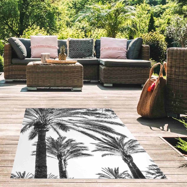 contemporary rugs Palm Trees At Sunset Black And White