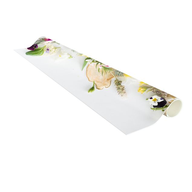 contemporary rugs Fresch Herbs With Edible Flowers
