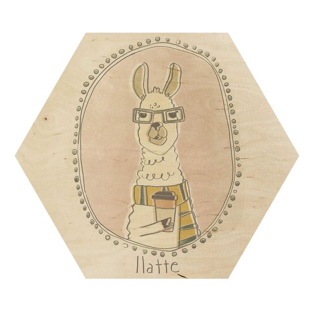 Wooden hexagon - Caffeinated Lama