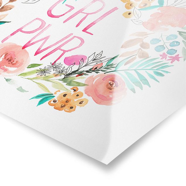 Poster - Pink Flowers - Girl Power