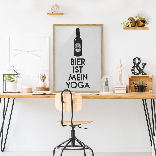 Framed poster - Bier Ist Mein Yoga
