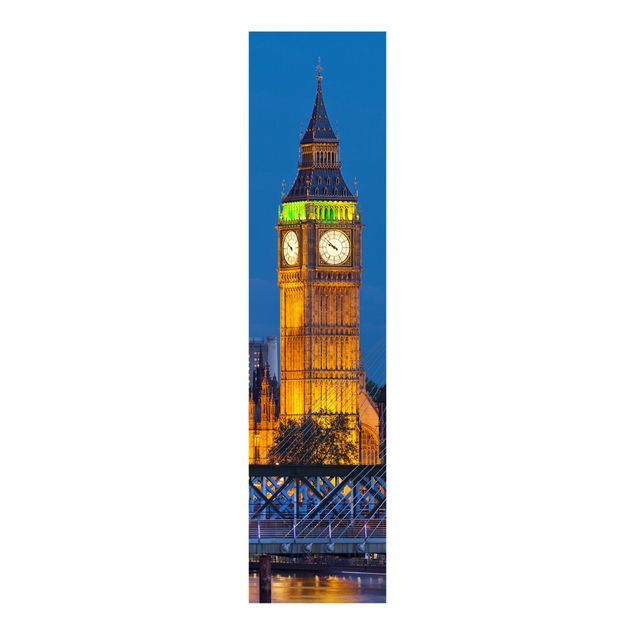 Sliding panel curtains set - Big Ben And Westminster Palace In London At Night