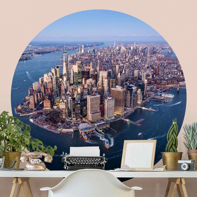 Self-adhesive round wallpaper - Big City Life