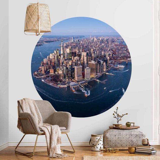 Self-adhesive round wallpaper - Big City Life