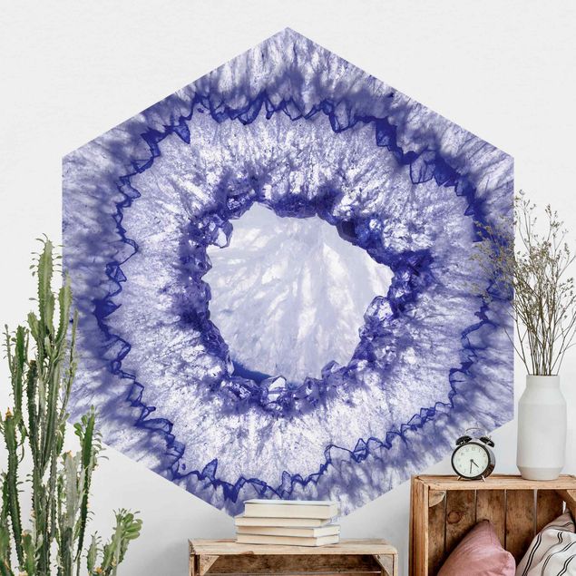 Hexagonal wallpapers Blue Purple Crystal