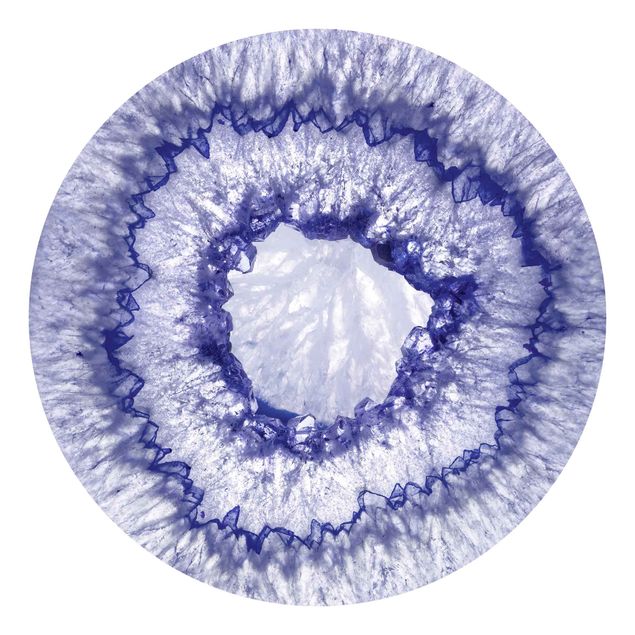 Self-adhesive round wallpaper - Blue Purple Crystal