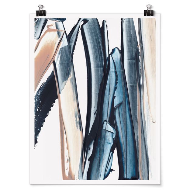 Poster - Blue And Beige Stripes