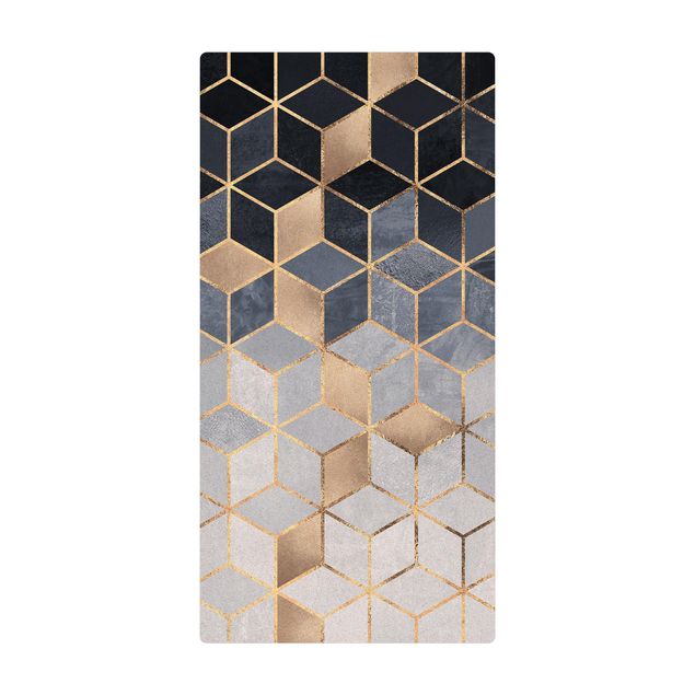 Large rugs Blue White Golden Geometry