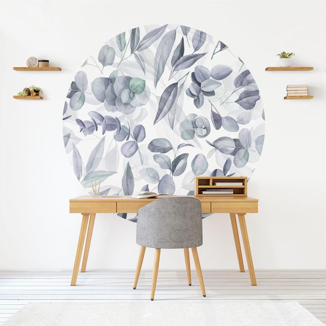 Wallpapers Blue Watercolour Eucalyptus Leaves