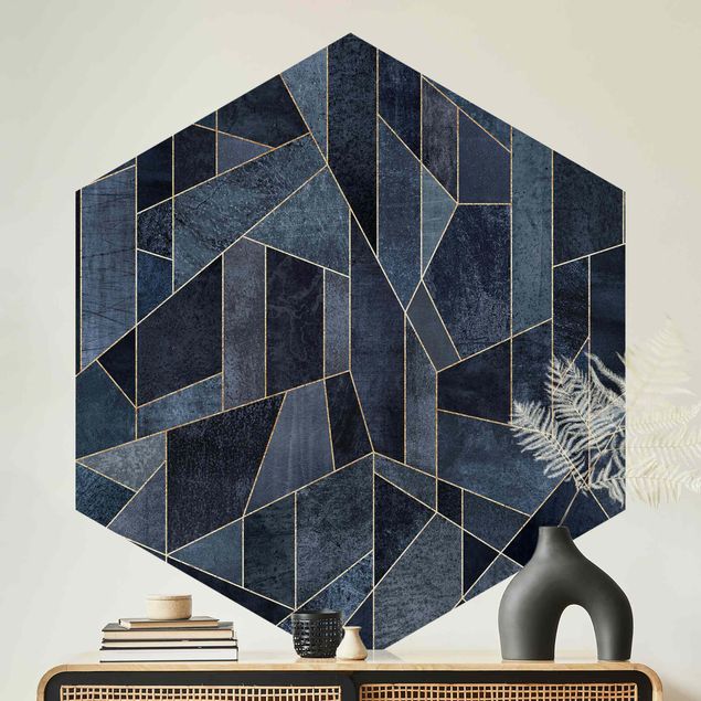 Wallpapers Blue Geometry Watercolour