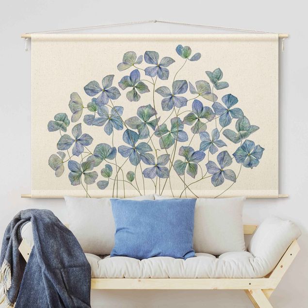 tapestry wall hanging Blue Hydrangea Flowers