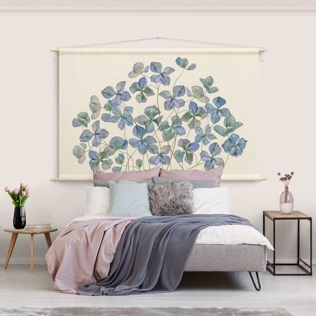 extra large wall tapestry Blue Hydrangea Flowers