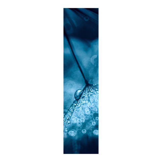 Sliding panel curtains set - Blue Dandelion In The Rain