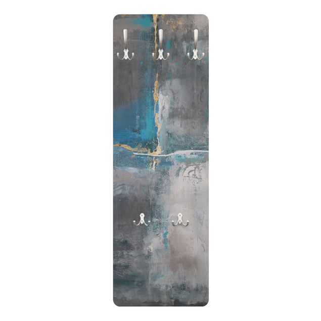 Coat rack modern - Blue Structure With Golden Accents