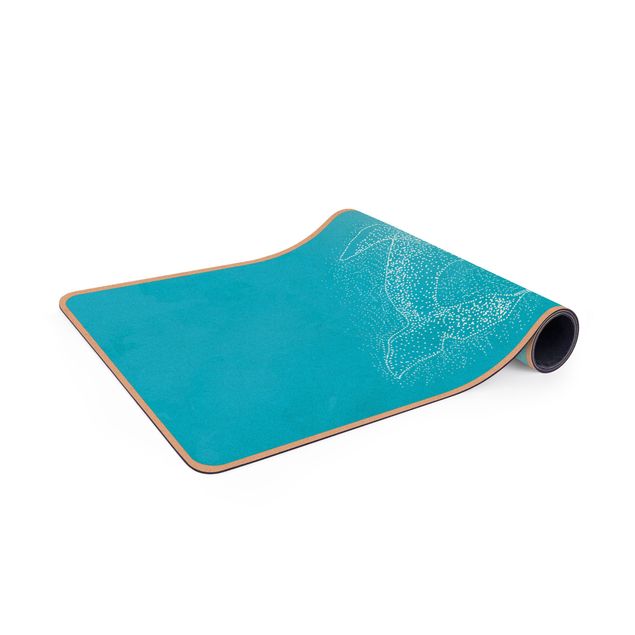 Yoga mat - Blue Whale On Blue Watercolour