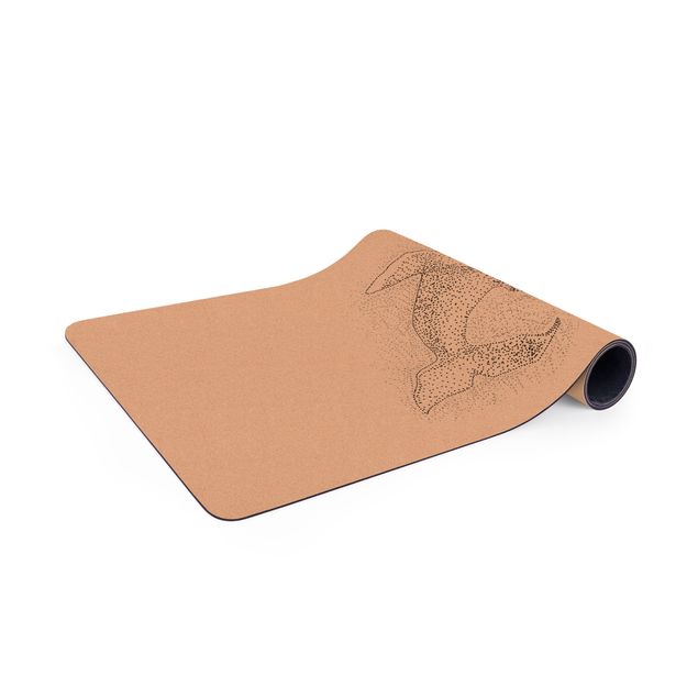 Yoga mat - Blue Whale Dotted Black