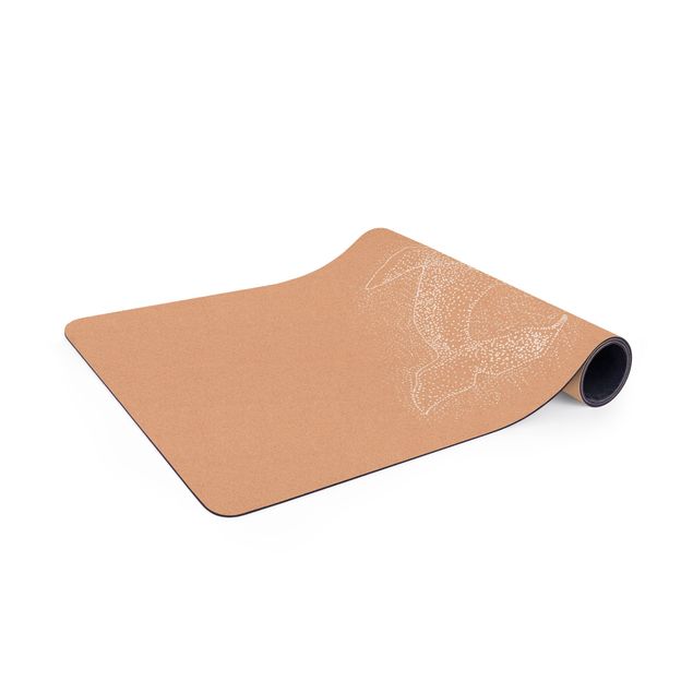 Yoga mat - Blue Whale Dotted White