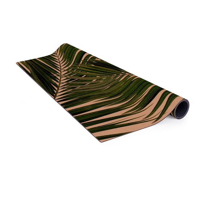 nature mats View Through Green Palm Leaves