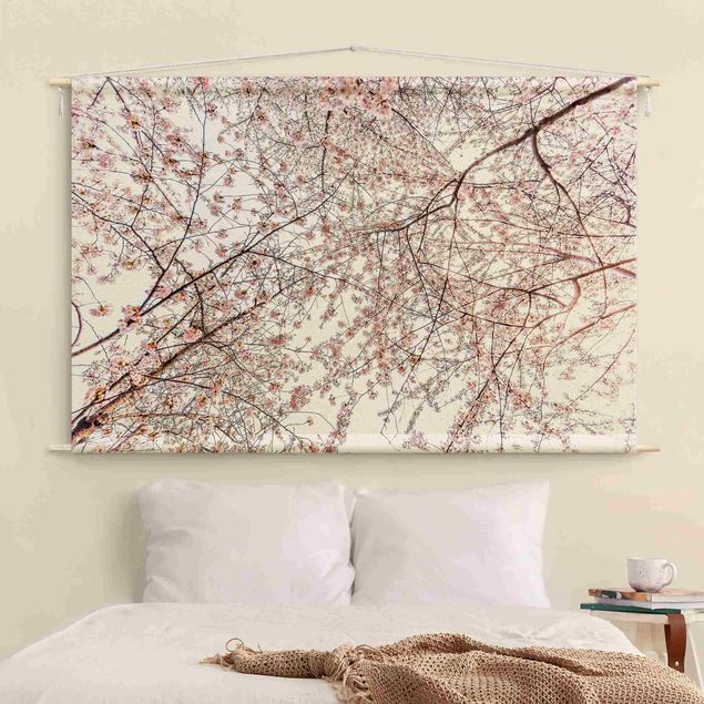 tapestry nature Glance Upon Blossoming Cherry Branches