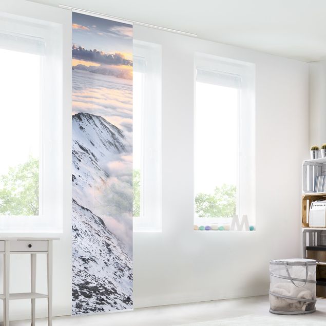 Sliding panel curtains set - View Of Clouds And Mountains