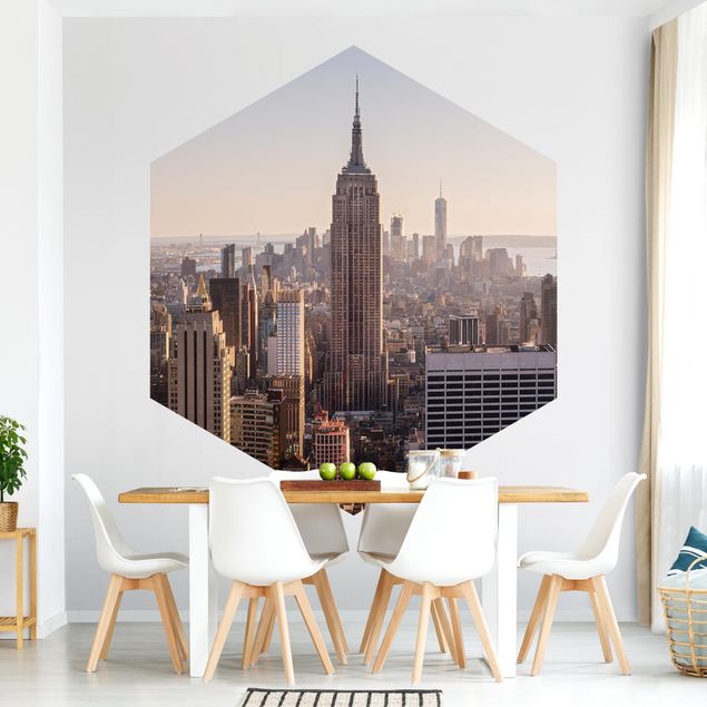 Self-adhesive hexagonal pattern wallpaper - View From The Top Of The Rock