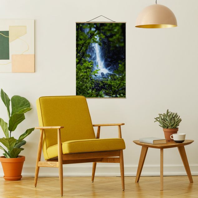 Fabric print with poster hangers - View Of Waterfall - Portrait format 2:3