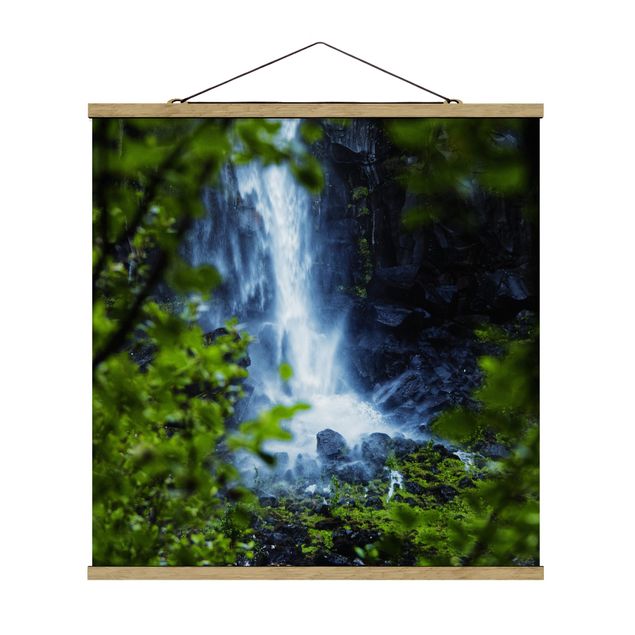 Fabric print with poster hangers - View Of Waterfall - Square 1:1