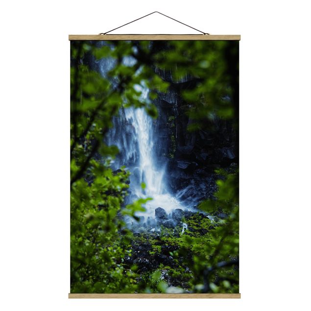 Fabric print with poster hangers - View Of Waterfall - Portrait format 2:3