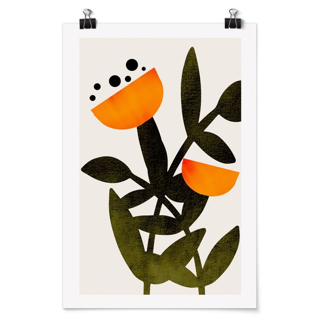 Poster art print - Flowers In Orange - 2:3