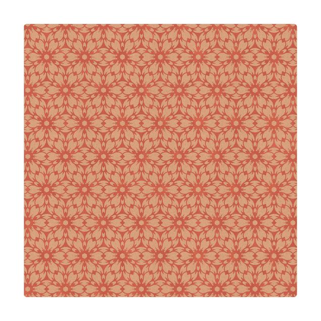 Cork mat - Flower String In Light Pink - Square 1:1