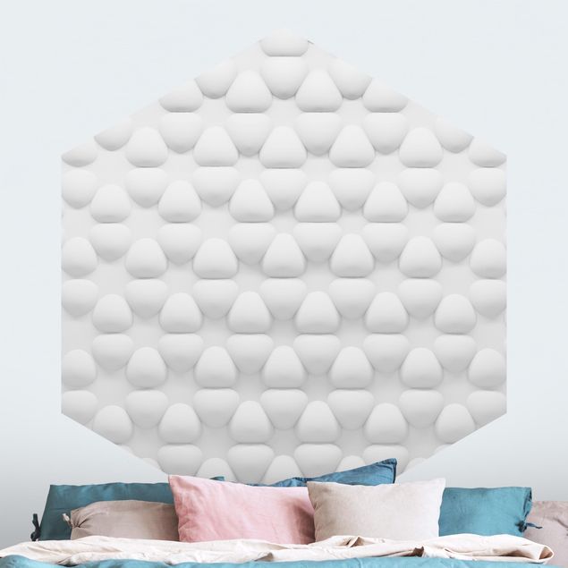 Self-adhesive hexagonal wall mural Floral Design In 3D