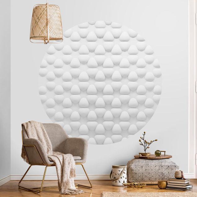 Self-adhesive round wallpaper - Floral Design In 3D
